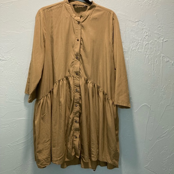 Zara Dresses & Skirts - Zara Woman XL
Olive green shirt dress